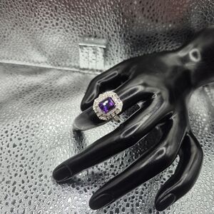 Elegant Amethyst And Moissanite Ring